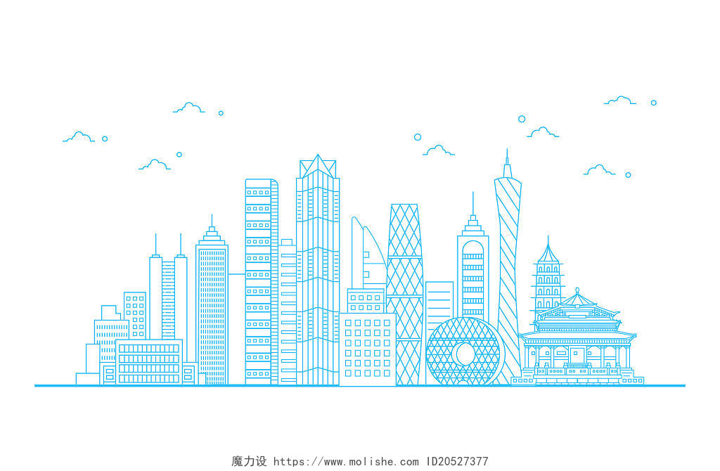 城市地标建筑元素线条风格城市ai格式城市城市建筑建筑城市背景